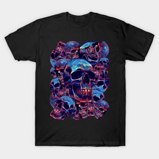 Blue Multi Skulls T-Shirt